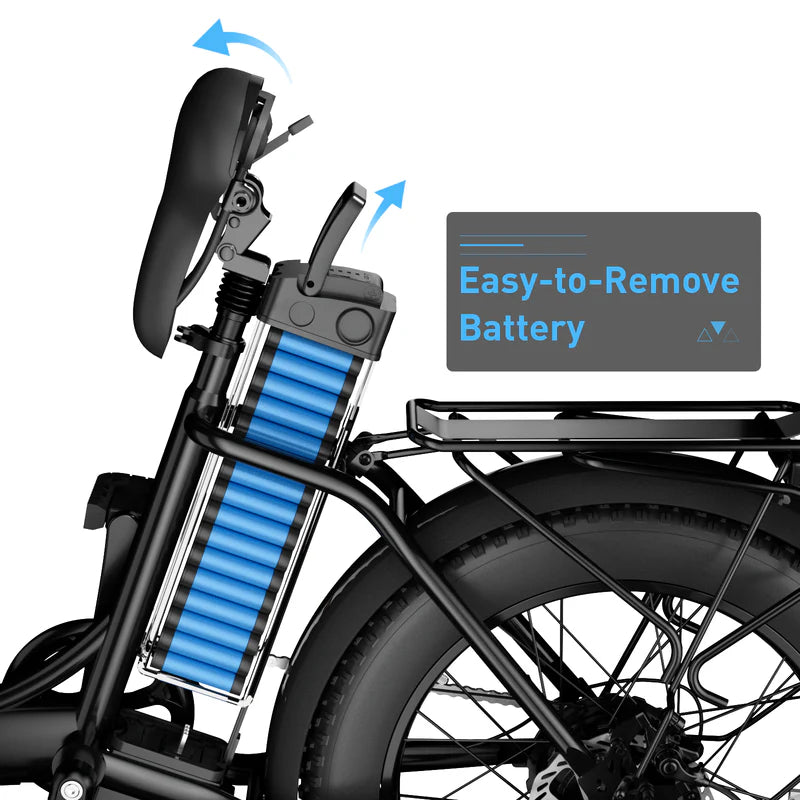 Hiboy EX6F Low-Step Foldable Electric Bike -Front Shocks- 75 Miles - 500 Watts -
