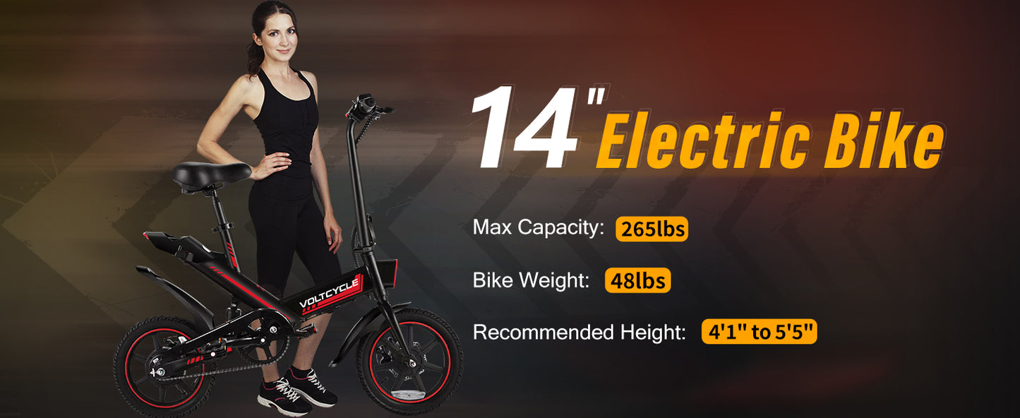 Y1-14 E-Bike by Voltcycle - 14 Inch - Mini Folding E-Bike