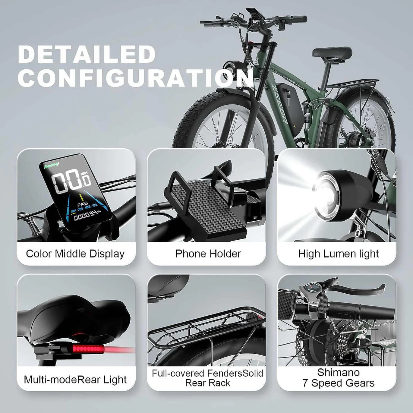 Zeegr S1 E-Bike Dual Motor By Bluvall 35MPH AWD 2000W 60 Miles Electric Bike