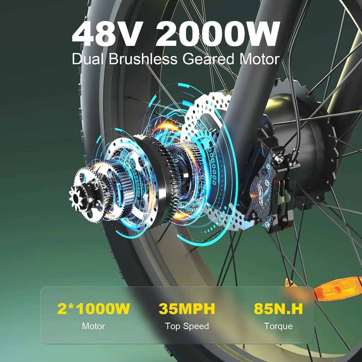 Zeegr S1 E-Bike Dual Motor By Bluvall 35MPH AWD 2000W 60 Miles Electric Bike