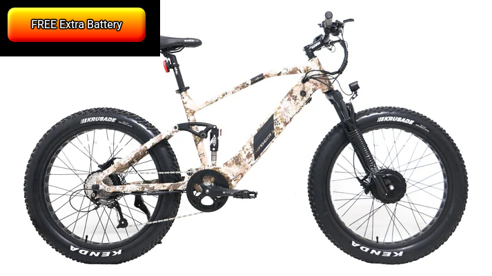 The DEFENDER-S E-Bike by Eunorau - FREE EXTRA BATTERY - Front 48V750W+Rear 48V750W BAFANG Fat Tire Motor with 80 N.m+80 N.m Torque