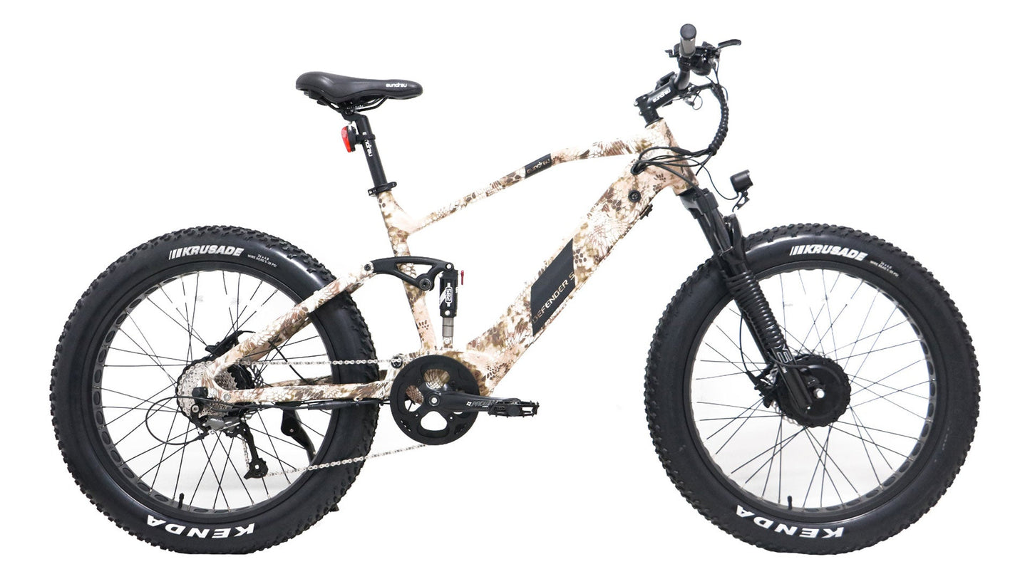 The DEFENDER-S E-Bike by Eunorau - FREE EXTRA BATTERY - Front 48V750W+Rear 48V750W BAFANG Fat Tire Motor with 80 N.m+80 N.m Torque
