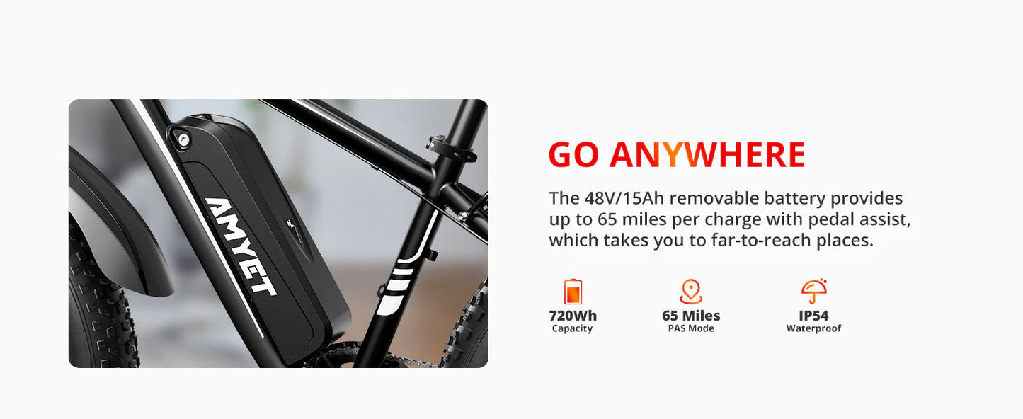 The EB26 E-Bike by AMYET 2000W Mountain Bike Ride-Electric-Bikes