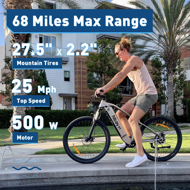 Hiboy P7 Commuter Electric Bike - 500 WATT - 48V - 14.5Ah - UP TO 68 MILES