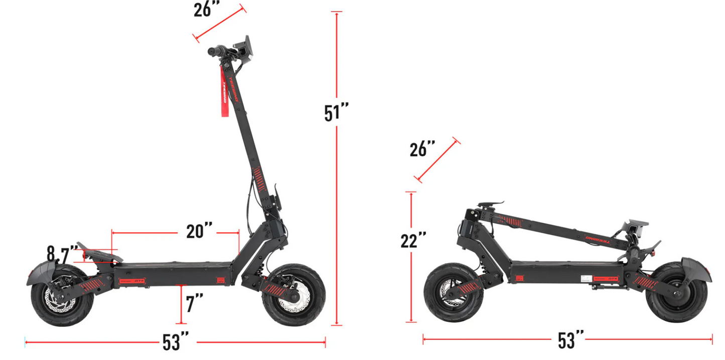 02 GT4 E-Scooter BY TEEWING - 2400W - THE FASTEST SCOOTER UNDER $1000 Ride-Electric-Bikes