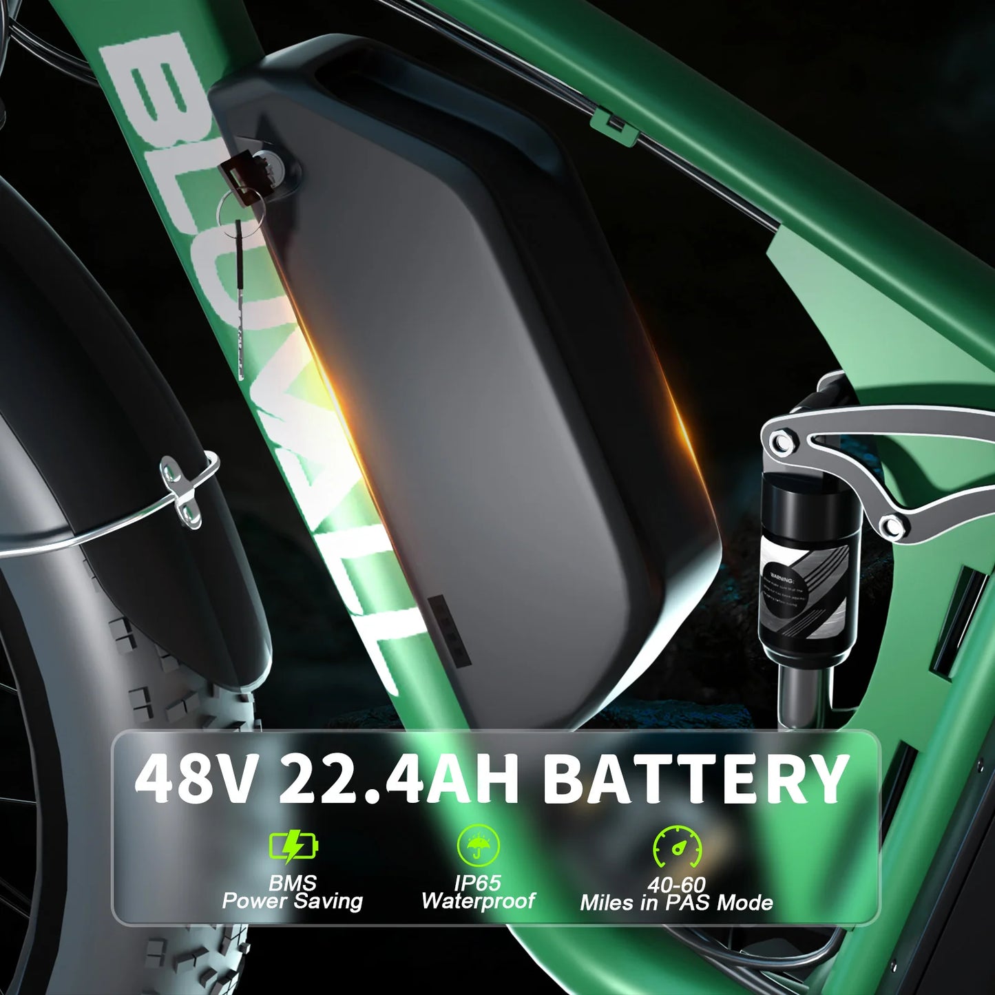 V1 Dual Motor E-Bike By Bluvall -  Full Suspension 35MPH 80 Miles Electric Bike