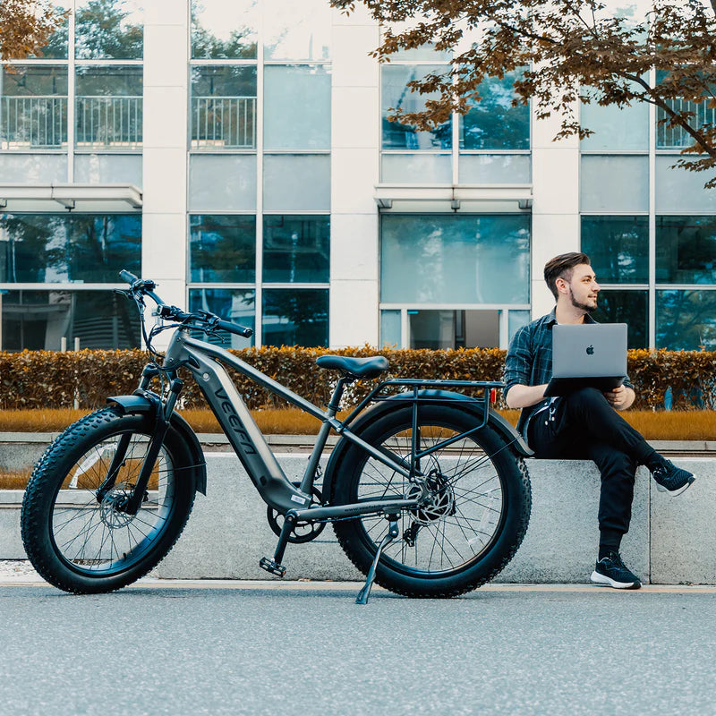 E1 26'' Step-Over Fat Tire E-Bike by Veefa - 750W(Peak 1000W) motor - top speeds of 28 MPH - lockable, removable battery