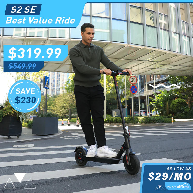 03 Hiboy S2 SE Electric Scooter - Max Range: 17 Miles Top Speed: 19 MPH Ride-Electric-Bikes