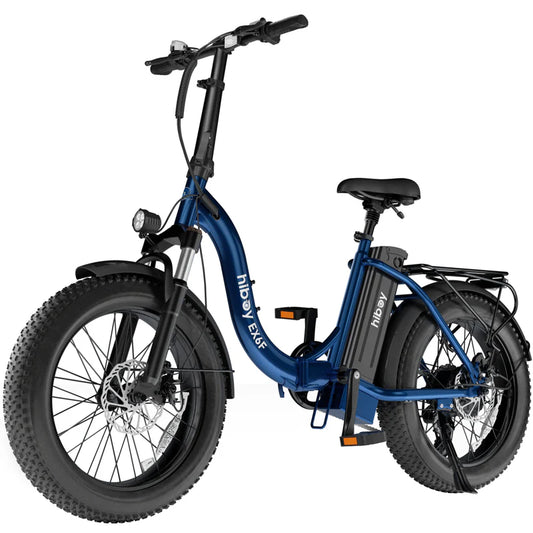 Hiboy EX6F Low-Step Foldable Electric Bike -Front Shocks- 75 Miles - 500 Watts -
