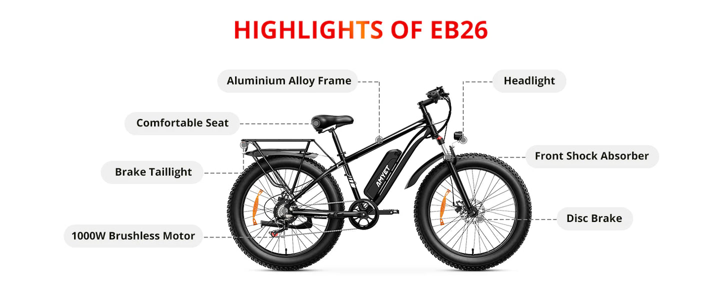 The EB26 E-Bike by AMYET 2000W Mountain Bike