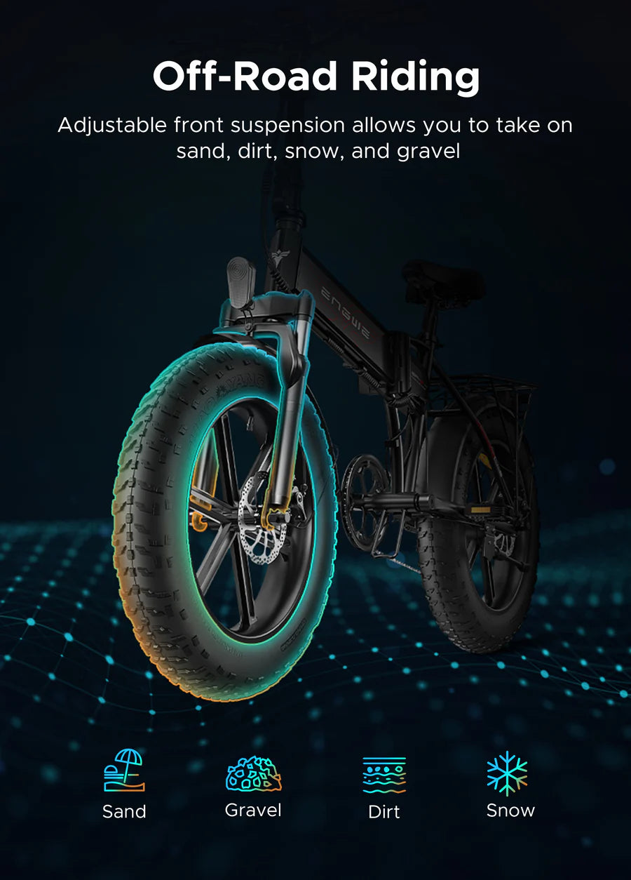 EP-2PRO E-Bike by ENGWE - 48V13AH 20*4.0 fat Tire Bike 750W Powerful Motor 7Speeds electric Bicycle 45KM/H Mountain Snow ebike