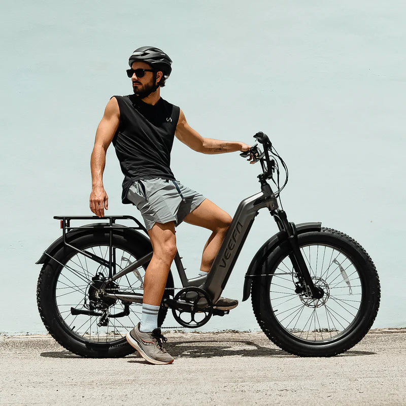 L1 26'' Step-Thru Fat Tire E-Bike by Veefa - 750W Motor - 60 Mile Range - 28 MPH