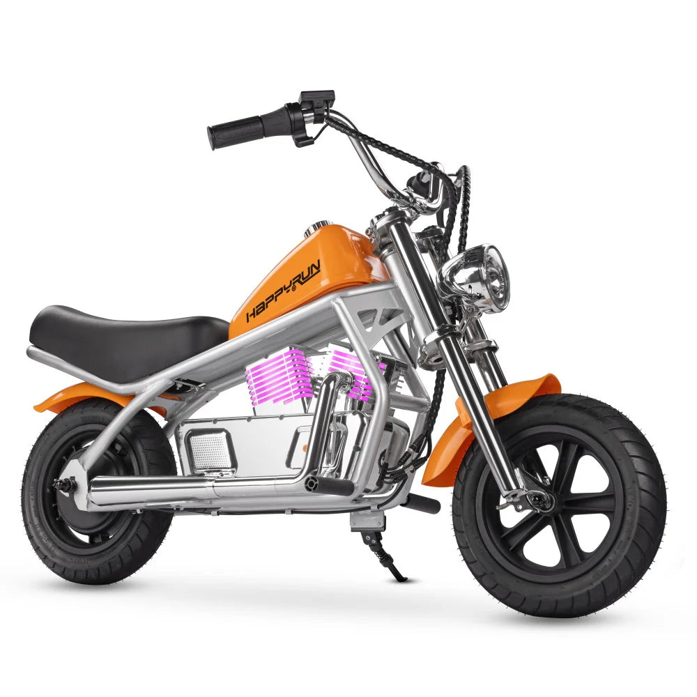 PULSE 11 Kids E-Bike by Happyrun - 3 Speed Modes Class 1: 5 MPH Class 2: 7 MPH Class 3: 10 MPH 5~12 Kids Maximum weight capacity: 155 lbs. Motor 180W  Geared Hub Motor Lithium 21.6V 6Ah  10+ Miles Range