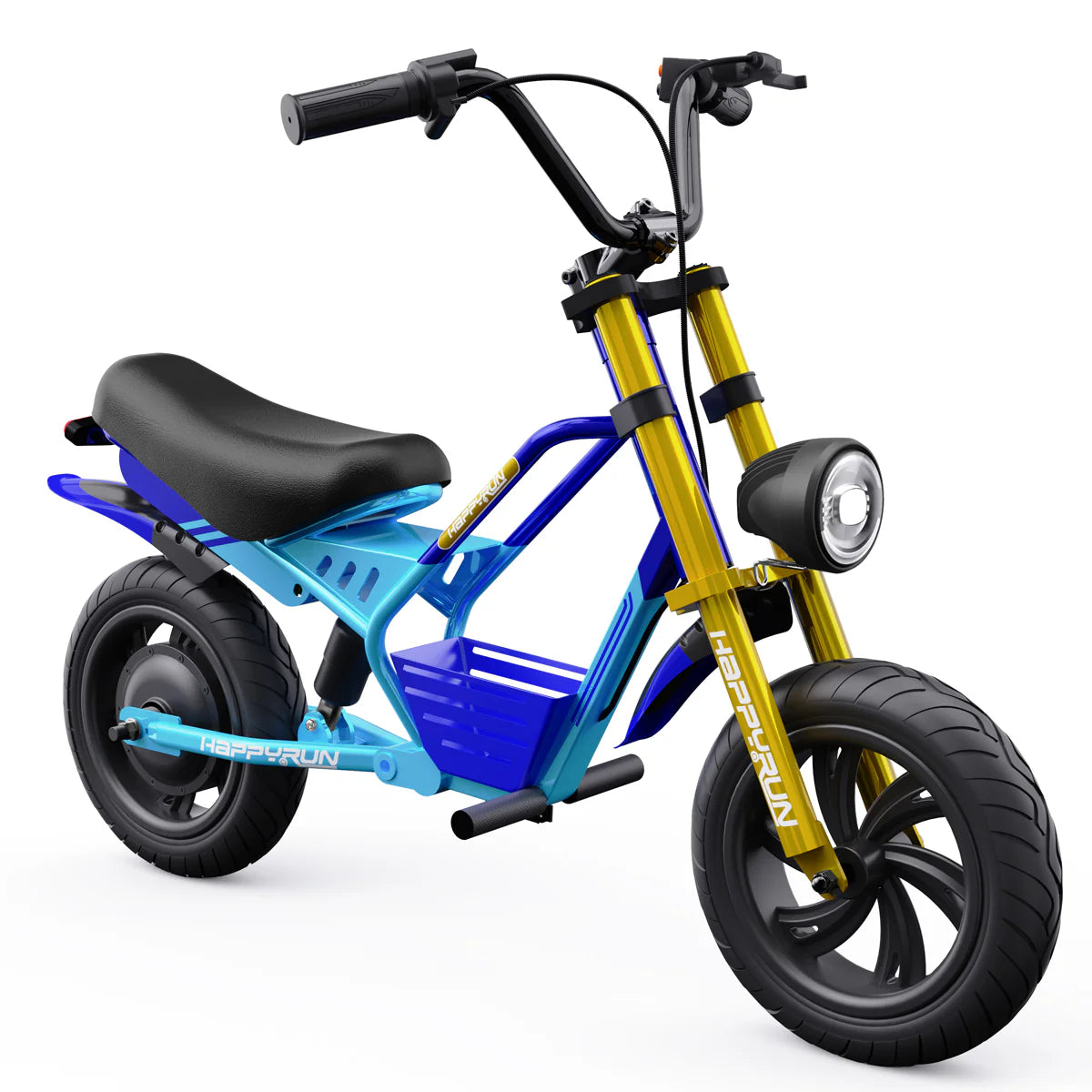 PULSE 7 Kids E-Bike by Happyrun - 24V 8AH battery, MAX Speed 10 mph, Motor 300W, Front power-off brake, Rear disc brake