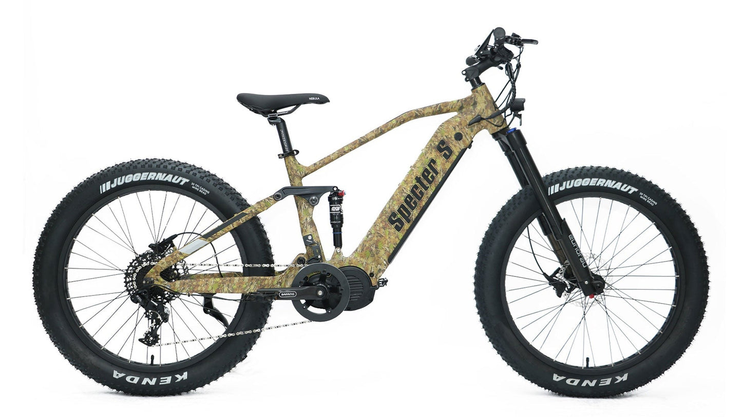 SPECTER-S 2023 E-Bike  by Eunorau - The 26" Fat Tire Model Specter S 1000W E-Bike Specifications MOTOR: 48V1000W BAFANG G510/M620 Mid motor with Torque Sensor